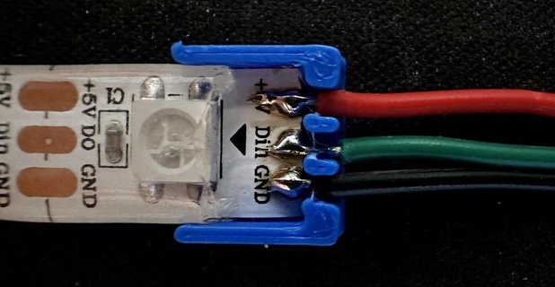connector - 3 pin led strip led led strip ws2812b electronics  3d print model - Mito3D