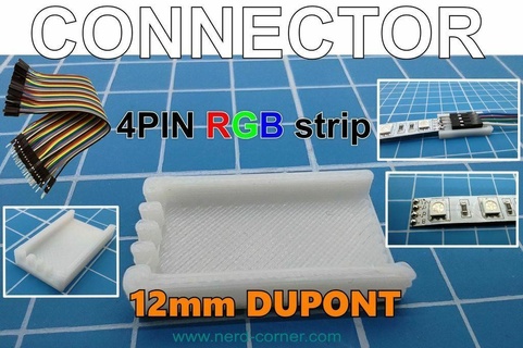 connecteur 4pin RVB bande 12mm Dupont 3d print model - Mito3D