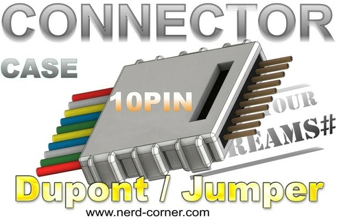 conector alojamiento 10pin Dupont jumper cable arduino conectores saltador Interconexiones bricolaje diy herramientas hacedores 3d print model - Mito3D