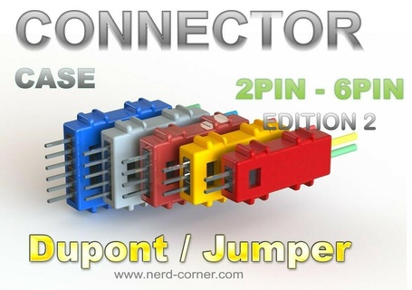 connectors edition 2-6 pin dupont jumper-cable bracket housing spool holder steckverbinder verbinder wire management robotics robots bots electronics 3d print model - Mito3D