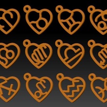 constellation heart pendants jewelry pendant 3d print model - Mito3D