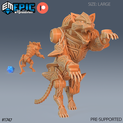construct tiger attacking dnd miniature tabletop miniatures gaming monster 3d model rpg dndminis stl file game epic-miniatures dndminiatures 3dprint 3dminiature printedminis 3dprinting dungeon fantasy roleplaying dragon warrior undead pre-supported 3d print model - Mito3D