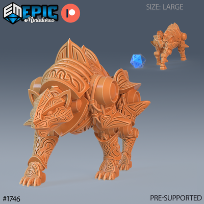 construct tiger dnd miniature tabletop miniatures gaming monster 3d model rpg dndminis stl file game epic-miniatures dndminiatures 3dprint 3dminiature printedminis 3dprinting dungeon fantasy roleplaying dragon warrior undead pre-supported 3d print model - Mito3D