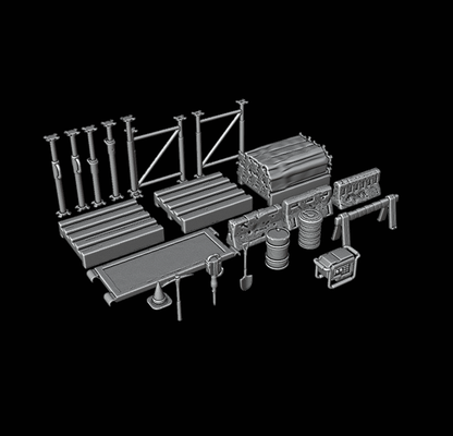 construction pack works project architecture wargame industry terrain props mantaining house housing builder building 3d print model - Mito3D