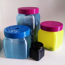 container + lids various vase 3d print model - Mito3D