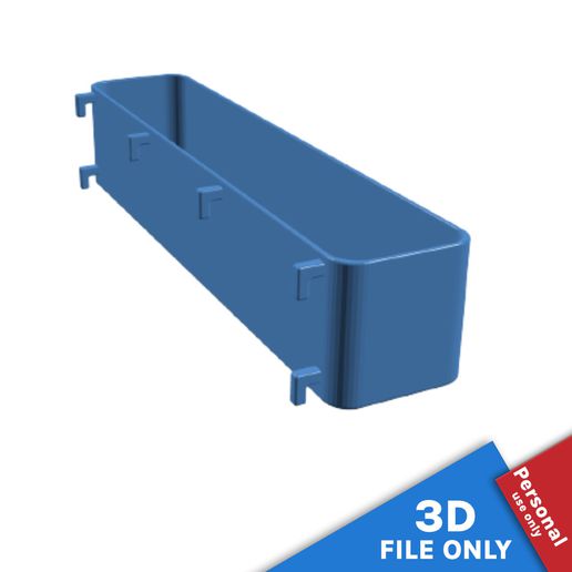 envase 26x55x55cm almacenamiento espacio ikea skadis herramienta cesta compartimiento tina caja bandeja tablero impresión organizando etiquetas 3D print model - Mito3D