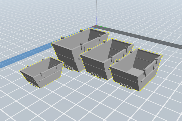 container absetzmuldetrapezform kranbar h0 1 87 spiel modelleisenbahn industriebauten zubeh lleimer 3d print model - Mito3D