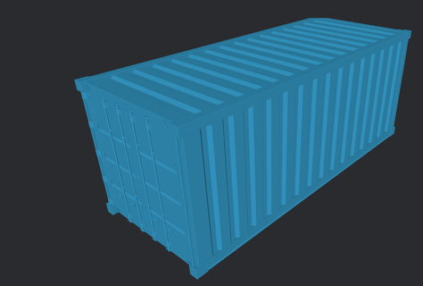 Container geschlossen Meer logistisch 20 Füße Versand 3d print model - Mito3D