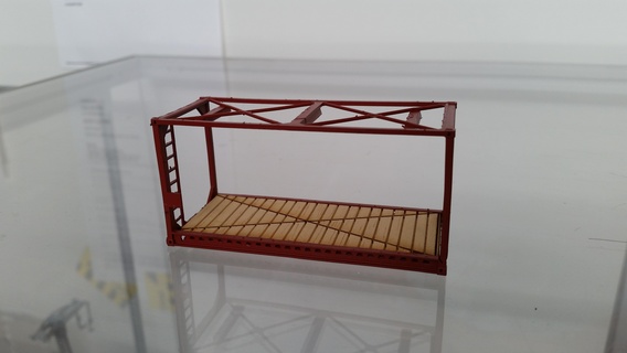 container frame 20ft 1 75 ship model making crane boat rc ofshore vessel dock 3d print model - Mito3D