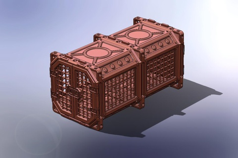 container parts cage 28mm space marine munitorum war hammer wh 40 k 30 necromund zone mortalis underhive terrain 3d print model - Mito3D