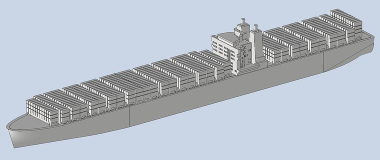 récipient transport navire navires conteneurs 3d print model - Mito3D