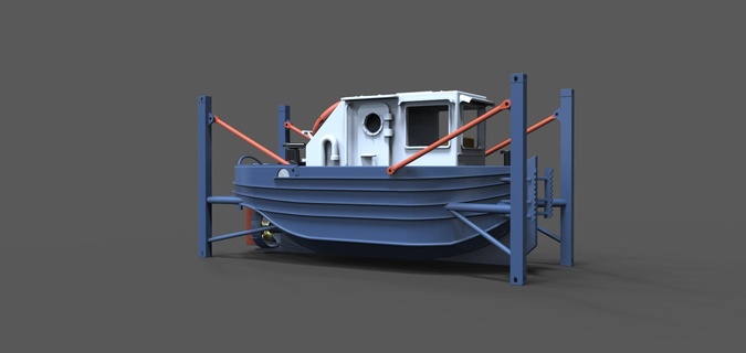 recipiente puxão 1 75 barco modelo navio embarcação containertug 3d print model - Mito3D