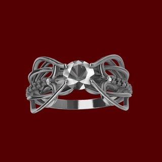 contemporain diamant entrelacé lignes bague bijoux pendentif boucles d'oreilles conception 3d art Déco jali turc style treillis engagement cathédrale 3d print model - Mito3D