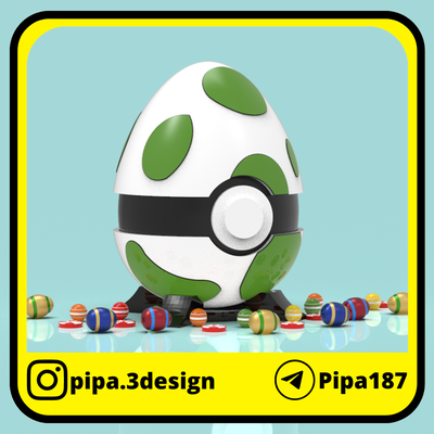 contenedor de almacenamiento huevo pascua pokeballs pokemon go pasqua pokebola caramelle ciotola alle scatola uovo regalo felices 3d print model - Mito3D