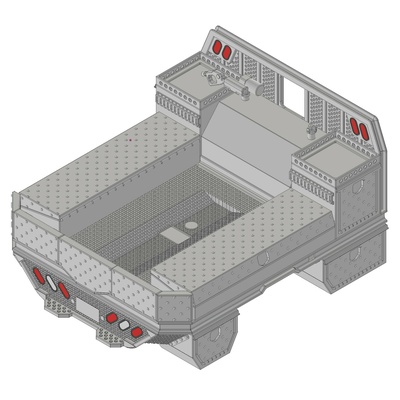 prestataire corps 1 24 échelle micros court version boites ramasser camion 3d impression mécanicien service outil outils garage atelier modèle plateau 3d print model - Mito3D