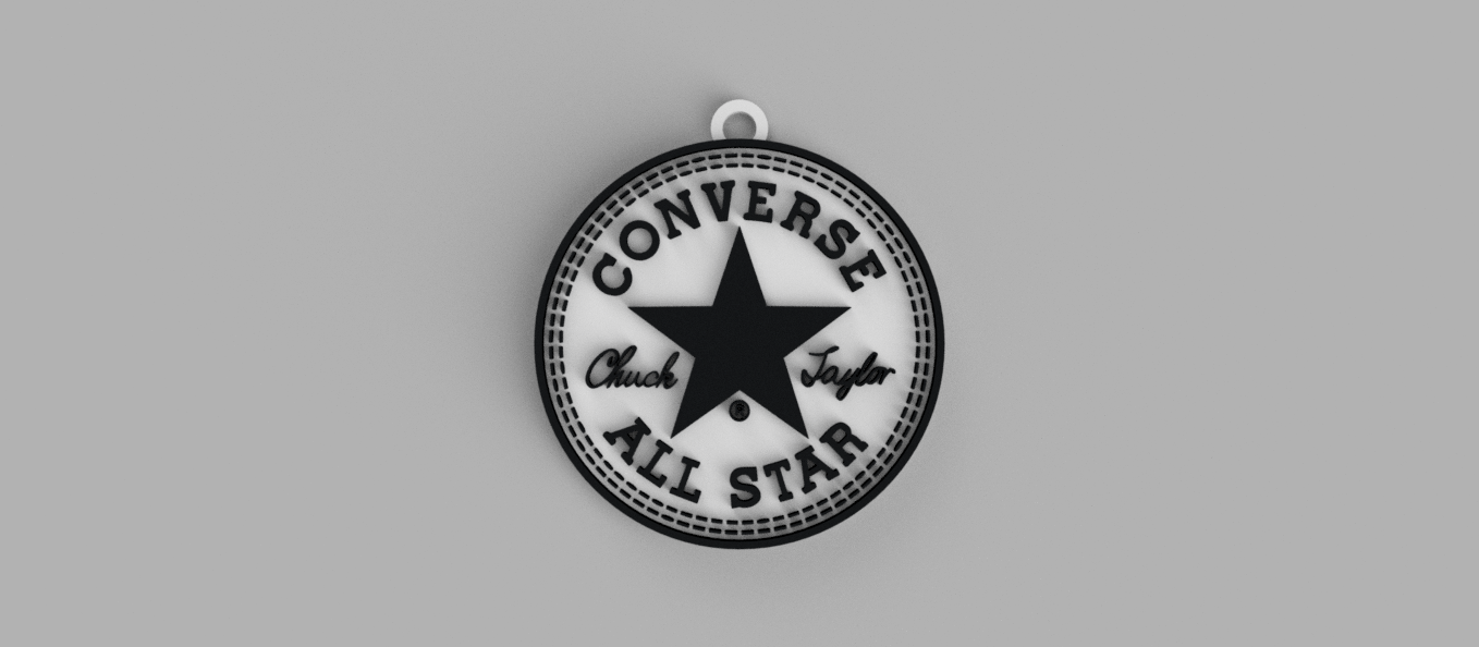 converse star logo keychain - pendant earring 3D print model - Mito3D