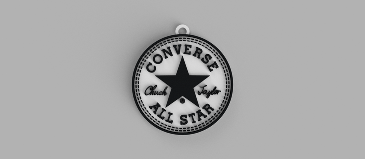 converse star logo keychain - pendant earring 3d print model - Mito3D