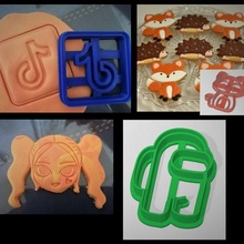 cookie cutter conjunto ferramenta biscoito cortador Comida massa modelar pastelaria crianças 3d print model - Mito3D