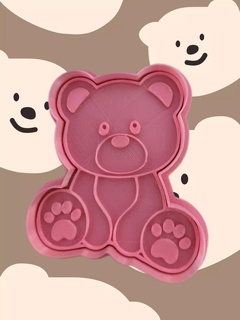 cookie bear cutter stamp baby shower 3d print model - Mito3D