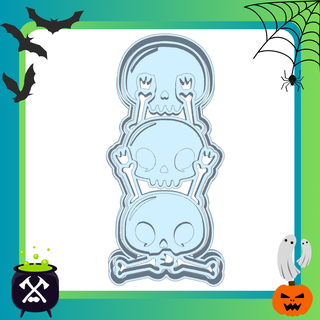 cookie cutter- 3 wise skulls halloween Home cutters pastry shop decoration seal bakery cutter kawai skeleton skull sage 3d print model - Mito3D