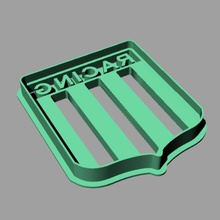 emporte-pièce le cookie cutter fondan pâte racing club la maison de football bouclier sharp 3d print model - Mito3D