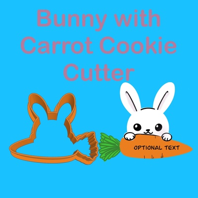 cookie cutter - bunny carrot home clay easter tag 3d print model - Mito3D
