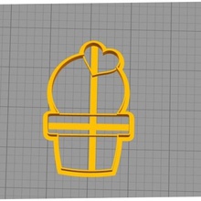 cookie-cutter - Kaktus home valentine Liebe 3d print model - Mito3D