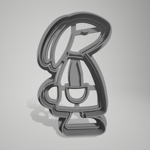 biscuit coupeur Pâques lapin 6x9 cm basketball 3D print model - Mito3D