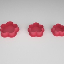 Galleta cortador flor 3 tamaños galletas cocina 3d print model - Mito3D