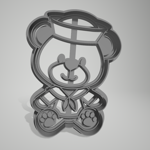biscoito cortador Urso pelúcia sal marinheiro 9x12 5cm Garoto 3D print model - Mito3D