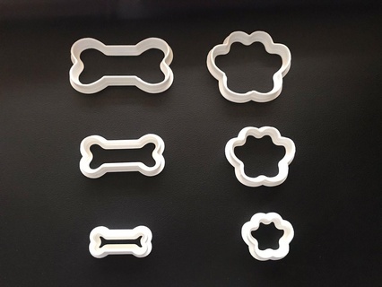 cookie cutter - cookie cutter bone footprint - six pack design cookiecutter cookiecutter bone footprint  3d print model - Mito3D