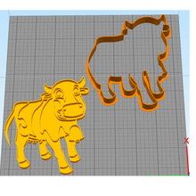 cookie cutter - cow zenon's farm home animals cookie-cutter 3d print model - Mito3D