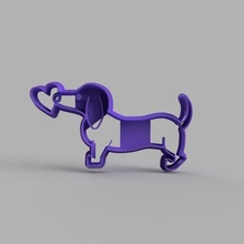 cookie cutter - dog heart cutting 3d print model - Mito3D