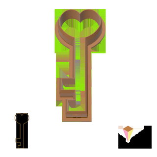 Plätzchen Cutter Schlüssel Valentinstag 3d print model - Mito3D