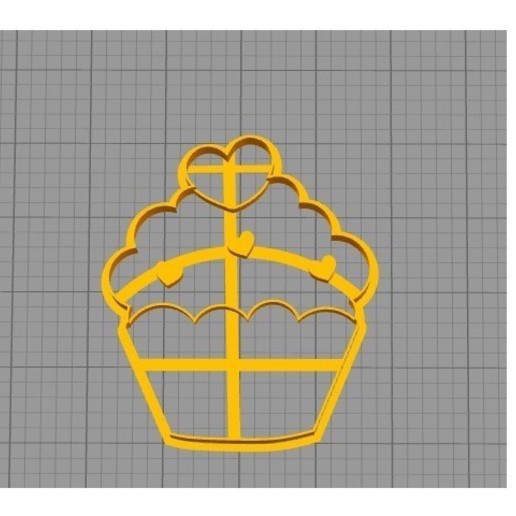 cookie cutter - love cupcake home valentine cookie-cutter 3D print model - Mito3D