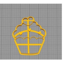 cookie cutter - love cupcake home valentine cookie-cutter 3d print model - Mito3D