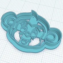 cookie cutter - monkey-shaped head various 3d printing printer print animals cutting tarts biscuits monkey zoo zoological 3d print model - Mito3D