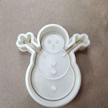 cookie cutter - snowman stamp  cookie cutter snowman christmas stamp 3d print model - Mito3D