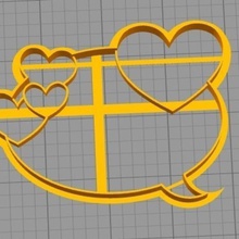 cookie cutter - speech bubble home valentine love cookie-cutter 3d print model - Mito3D