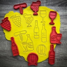 cookie cutter - wine collection bake stamp kitchen 3d print model - Mito3D