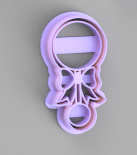 cookie cutter baby rattle x1 cookies art kids baking bake toy babyshower disclosure 3d print model - Mito3D