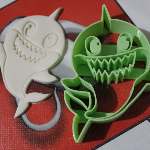 cookie cutter baby shark game fondant cookiecutter jannie smile 3D print model - Mito3D
