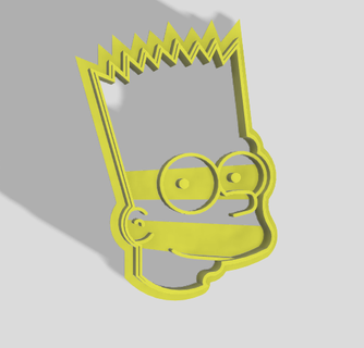 biscoito cortador bart Simpson x1 jogos criança crianças programa TV amarelo desenhando animado 3d print model - Mito3D