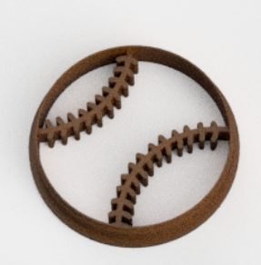 biscotto taglierina baseball palla x1 biscotti arte Vintage cottura infornare gioco estate catcher brocca 3d print model - Mito3D