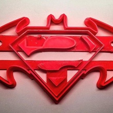 cortador de cookie batman vs superman a arte sharp cookies molde 3d print model - Mito3D