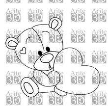 biscotto taglierina orso tenero cuore forno divertimento divertente amore romanza amanti San Valentino giorno 14 febbraio 3d print model - Mito3D