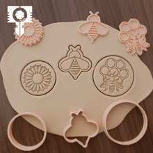 cookie cutter bee sunflower molde cortador 3d massa biscuit carimbo 3d print model - Mito3D
