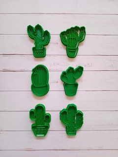 cookie cutter cactu plants cactus pot gardening bakery kit pack cutting cutters molds cookies seal stamper 3d print model - Mito3D