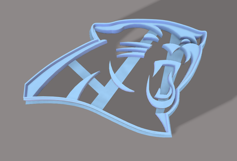 cookie cutter carolina panthers nfl logo cutters carolinapanthers football superbowl 3d print model - Mito3D