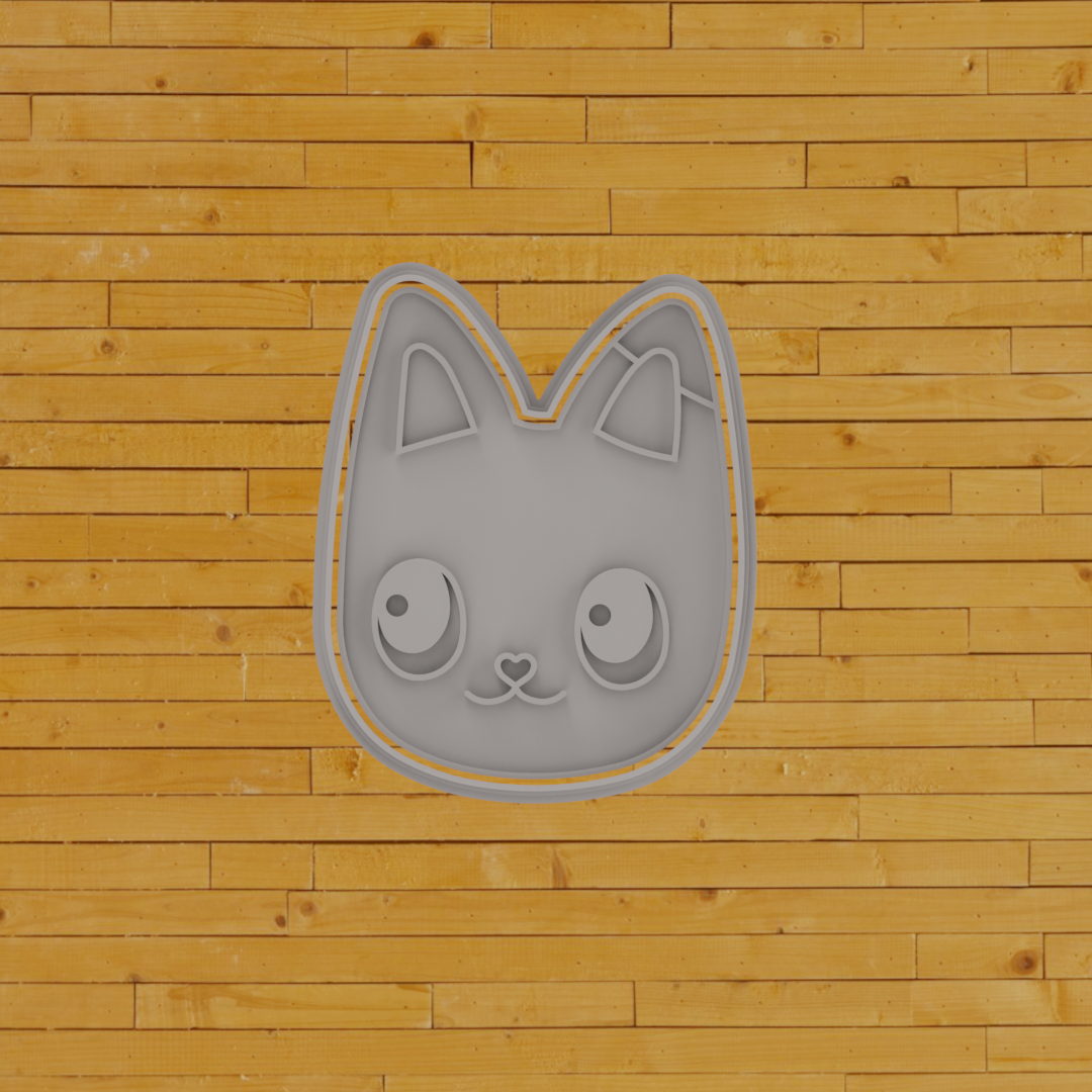 biscoito cortador gato cabeça biscoitos resposteria fundente bolos presente missas decoração arte açúcar biscoitosdecorados 3D print model - Mito3D